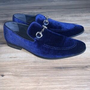 La Milano Barney Men's Slip On Navy‎ Velour Dress Shoes A11888
